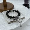 1 Silver Sheen Obsidian Bracelet Natural Obsidian Beads|Butterfly Charm for Transformation