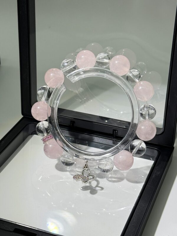 22 ROSSEMIA NATURAL CLEAR&PINK MIXED CRYSTAL BRACELET