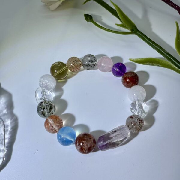 24 Natural Multicolor Crystal Gemstone Bracelet