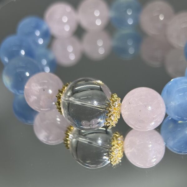 29 Triple Energy Harmony Bracelet - Blue & Pink & Clear Crystal