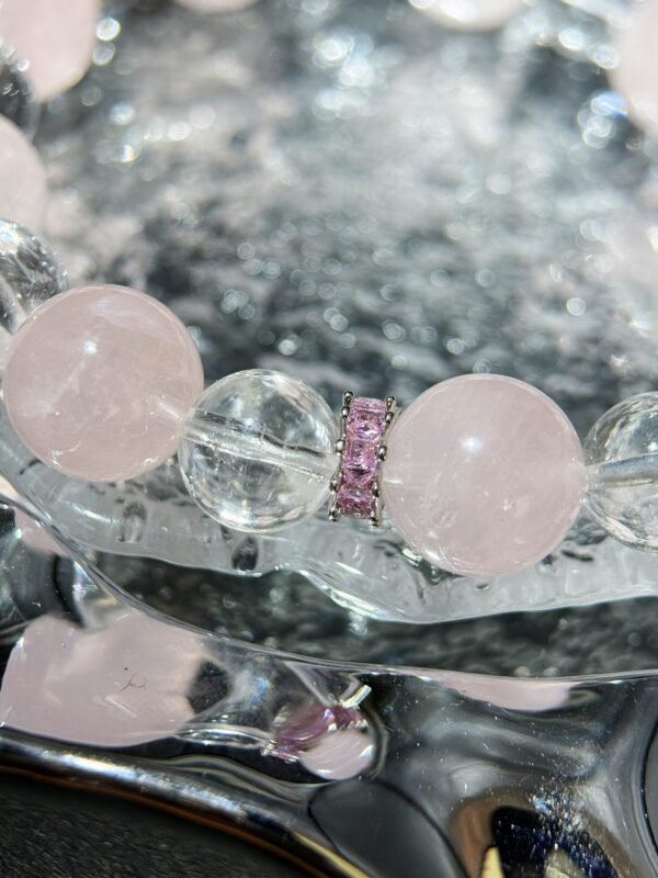 33 ROSSEMIA NATURAL CLEAR&PINK MIXED CRYSTAL BRACELET