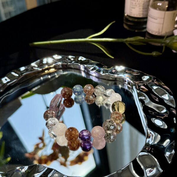 45 Natural Multicolor Crystal Gemstone Bracelet