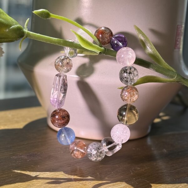 46 Natural Multicolor Crystal Gemstone Bracelet