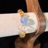 64 Energy Wealth Bracelet - Natural Citrine Bracelet with Blue Crystal & Irregular White Crystal