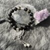 8 Silver Sheen Obsidian Bracelet Natural Obsidian Beads|Butterfly Charm for Transformation