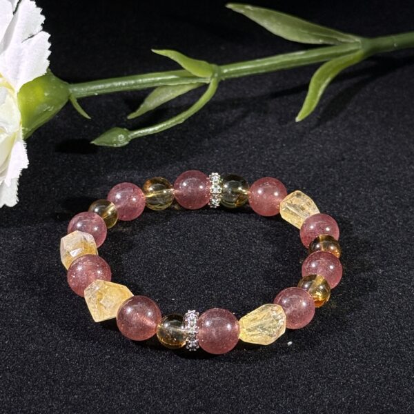 IMG_4148(2) Love & Wealth Crystal Bracelet - Natural Citrine and Strawberry Crystals