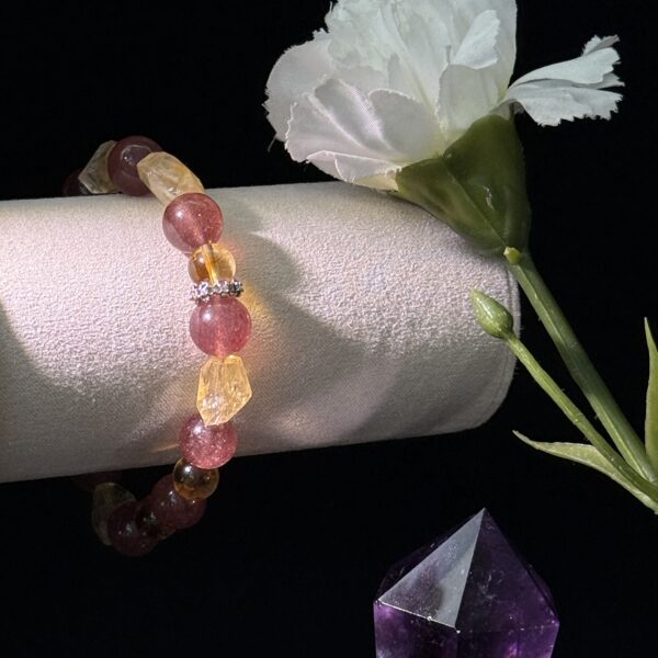 IMG_4149(1) Love & Wealth Crystal Bracelet - Natural Citrine and Strawberry Crystals