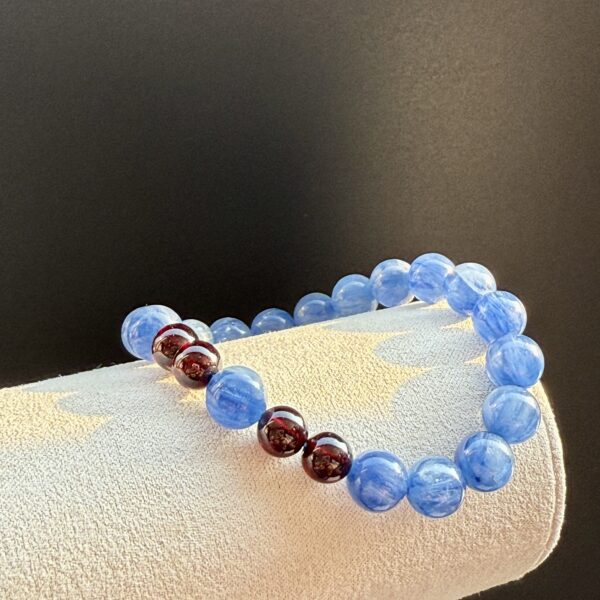 IMG_4494 Water & Fire Energy Bracelet - Natural Blue Crystal & Red Garnet