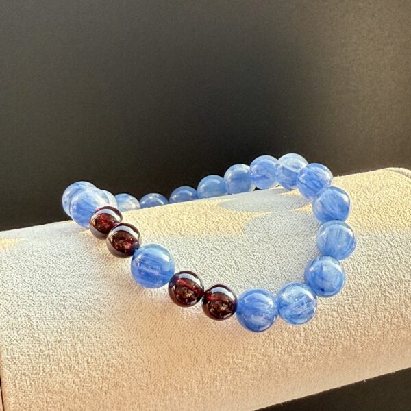 IMG_4499 Water & Fire Energy Bracelet - Natural Blue Crystal & Red Garnet