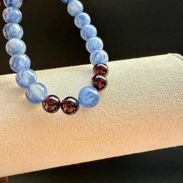 IMG_4525 Water & Fire Energy Bracelet - Natural Blue Crystal & Red Garnet