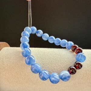 IMG_4533 Water & Fire Energy Bracelet - Natural Blue Crystal & Red Garnet